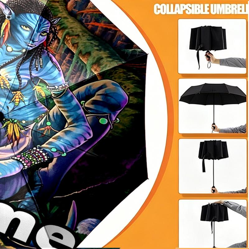 Custom Name Personalized Avatar Print Umbrella, Auto Open Close, 8‑Rib Sturdy Frame, Commute Camping Hiking Use, Birthday Gift