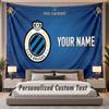 Custom Name Text Tapestry Club Brugge FC Personalized Polyester Wall Tapestry For Bedroom And Room