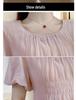 2026 Summer Sweet Puff Sleeve Maternity Dress - Slimming, Loose, and Belly Covering