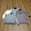 Contrasting color lapel sweater women's winter loose and gentle wind design sense unique knitted backing inner top thick