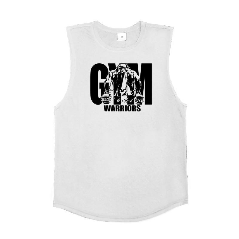 

Мужские свободные хлопковые летние майки с круглым вырезом и принтом для спортивных залов, бодибилдинга, фитнеса, тренировок, большого размера XXL белый