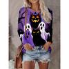 Women's Autumn and Winter 3D Printed Crew Neck Long Sleeve T-Shirt Fashion Versatile Trend Breathable Casual