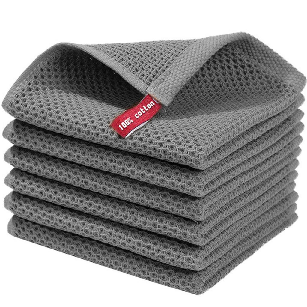 Cotton Towel Soft Absorbent Dishcloth Kitchen Dish Rags Honeycomb Breathable Face Wash Towel Household Cleaning Cloth Wash Cloth