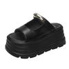 Fashion 8CM New Summer Women Slippers Flip-Flops Ladies Beach Bling Sandals Wedge Heels Shoes Black Woman Outside High Platform Slippers