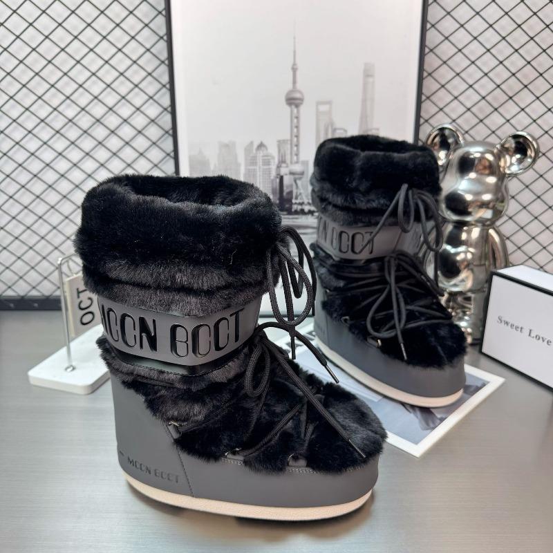 Autumn and winter new moon boots women's non-slip warm snow boots trendy boots ruffian young boots heightening medium tube series
