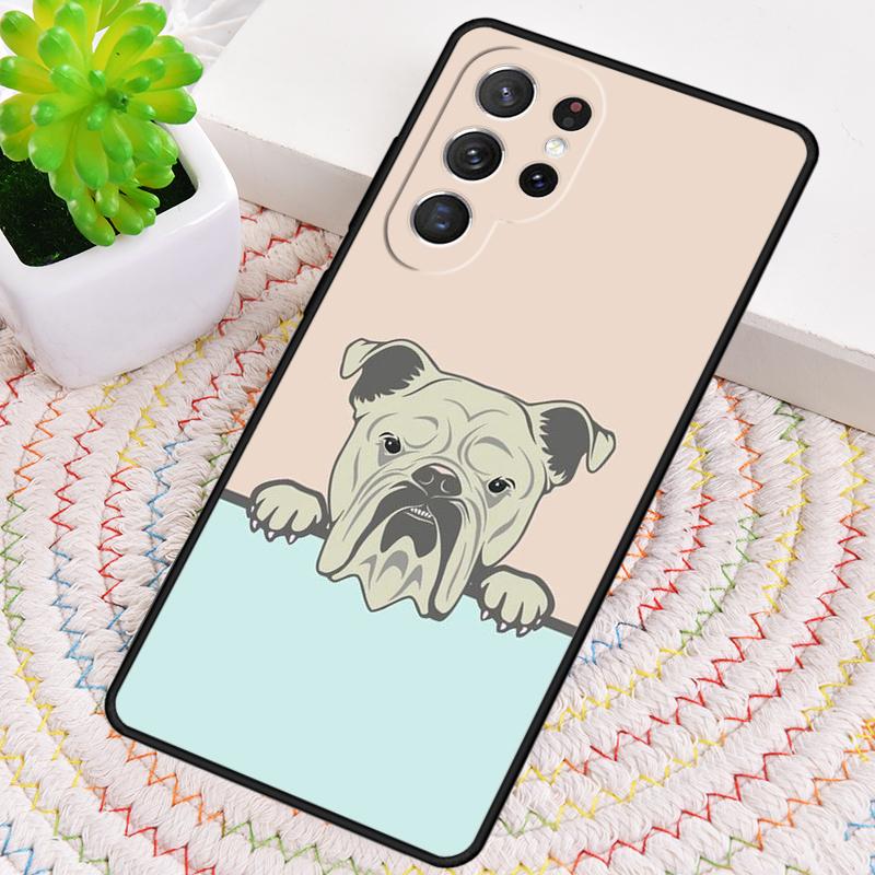 British English Bulldog Soft Phone Case for Samsung Galaxy Note 10 Pro S26 Ultra S23 S24 FE S25 S21 S22 PLUS Shockproof Cove