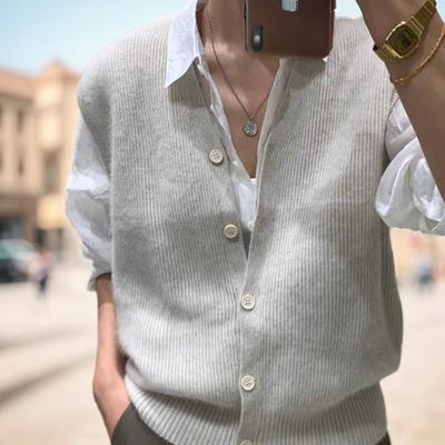 2023 Cardigan Sweater Vest Women Loose Autumn and Winter Warm Knitted Vest Sweater for Women Loose Solid Sleeveless Sweaters 16348