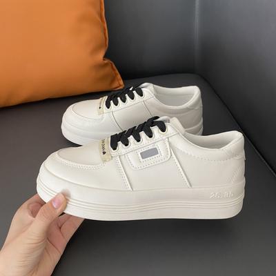 Thick-soled Little White Shoes Female Students Versatile Ins Trendy Big Head Shoes Women's Spring and Autumn New Shoes