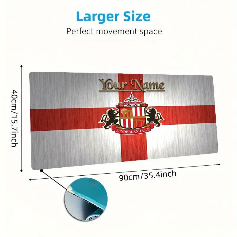 Sunderland A.F Custom Name Large Size Mouse Pad Large Gaming Table Cushion Non-slip Laptop Tablet Big Mousepad XXL Mat Mini PC Playmat With Lock Edge