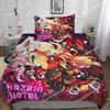 Hazbined Hotel Duvet Cover Set Cartoon Charlie Vaggie Alastor AD Quilt Cover Pillowcase Set Bedding Set Full Queen King Size026