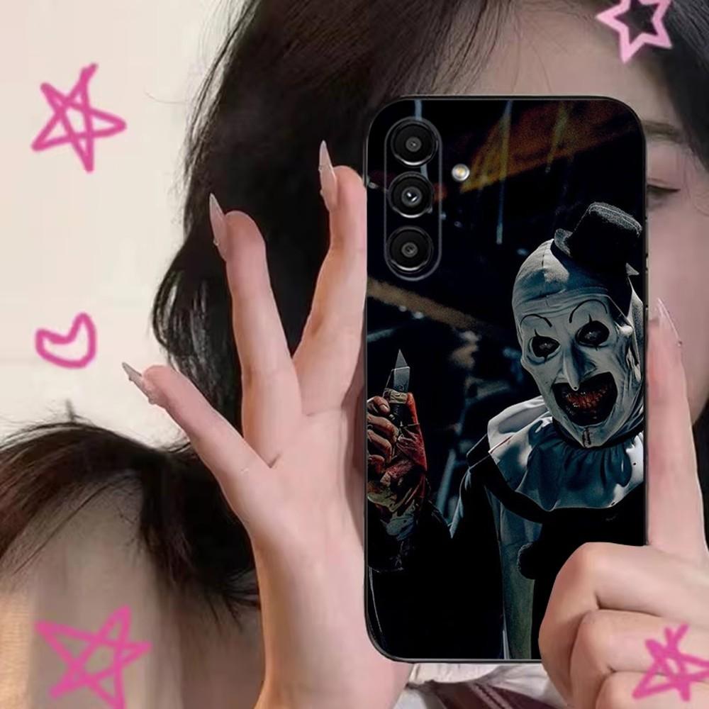 T-TerrifierS Art the Clown Phone Case For Samsung S24,S21,S22,S23,S30,Ultra,S20,Plus,Fe,Lite,Note,10,9,5G Black Soft Cover