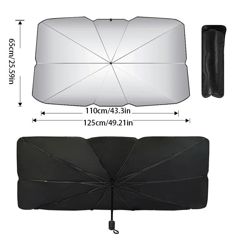 1pcs Itanium Silver Car Sunshade, Front Windshield Sunshade, Summer Car Sunshade, Protect Your Car from the Sun with This Portab