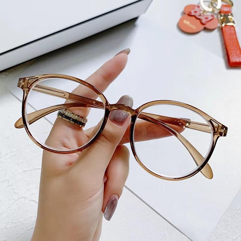 

Fashionable Retro Versatile Round Eyeglass Frame. Daily Essential. Anti-blue Light Glasses. 21010 коричневый