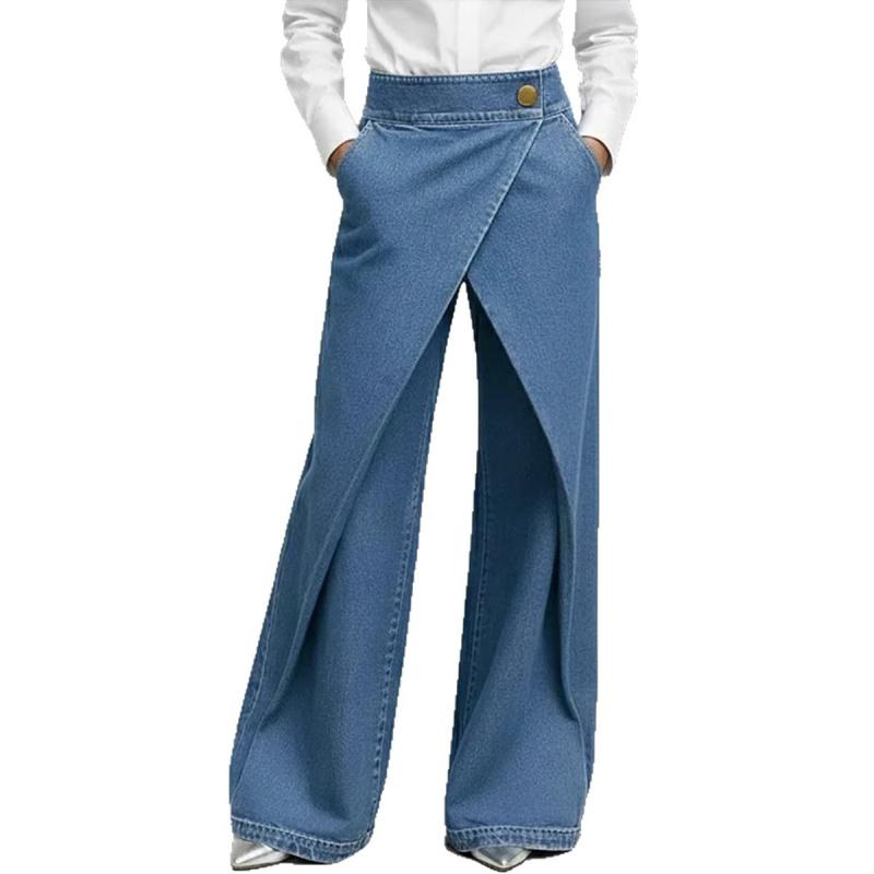 Moda Donna Nuova Primavera Jeans Trendy Casual Larghi Lunghi Pantaloni