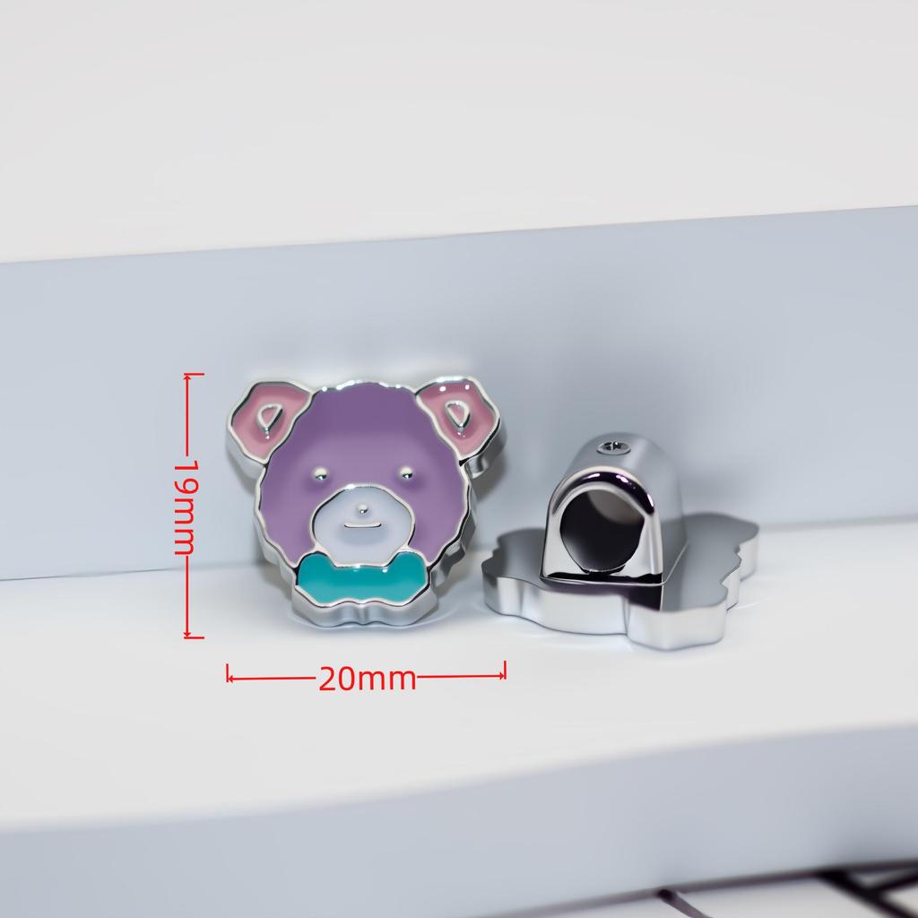 Elegant Matte Silver Teddy Bear Heart Strawberry Jewelry Hair Accessories with Handmade Details