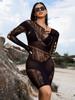 Female Fashion Short Skirt Night Club Party Wear Ladies Sexy Mesh Hollow Transparent Bodycon Dress Erotic Tight Lingerie Costume