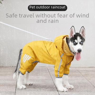 Waterproof Four-Legged Dog Raincoat for All Sizes - Outdoor Pet Rain Gear