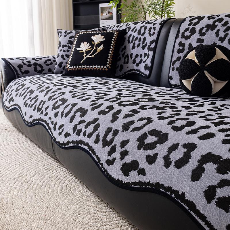 Retro Leopardenmuster Wohnzimmer Sofakissen Rutschfestes Sitzkissen Speziell geformte Fortgeschrittene Sofabezug Direkt vom Hersteller