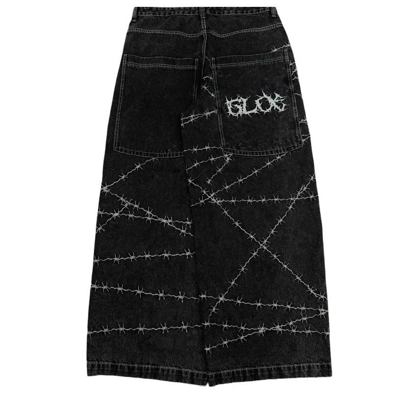 Jeans STREETRICH Y2k High Street Hip Hop Larghi a Gamba Larga Pantaloni Casual Pantaloni da Uomo Jeans Street Wear Pantaloni Stampati Stile Gotico