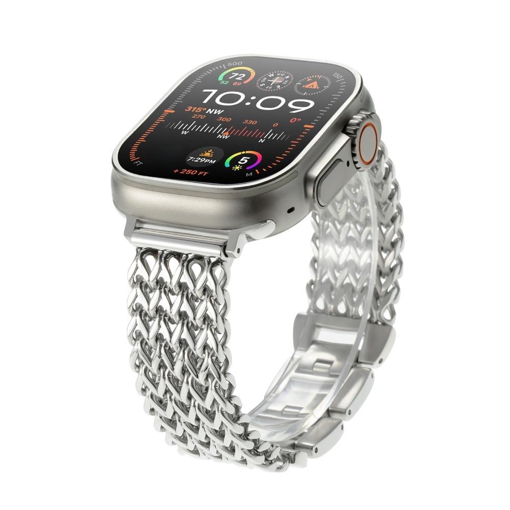 

Women Stainless Steel Strap For Apple Watch Ultra 2 49mm Series 10 42mm 46mm Band For IWatch 9 8 7 6 5 SE 4 45mm 41mm 40 38 44mm 44mm 45mm 46mm 49mm срібний