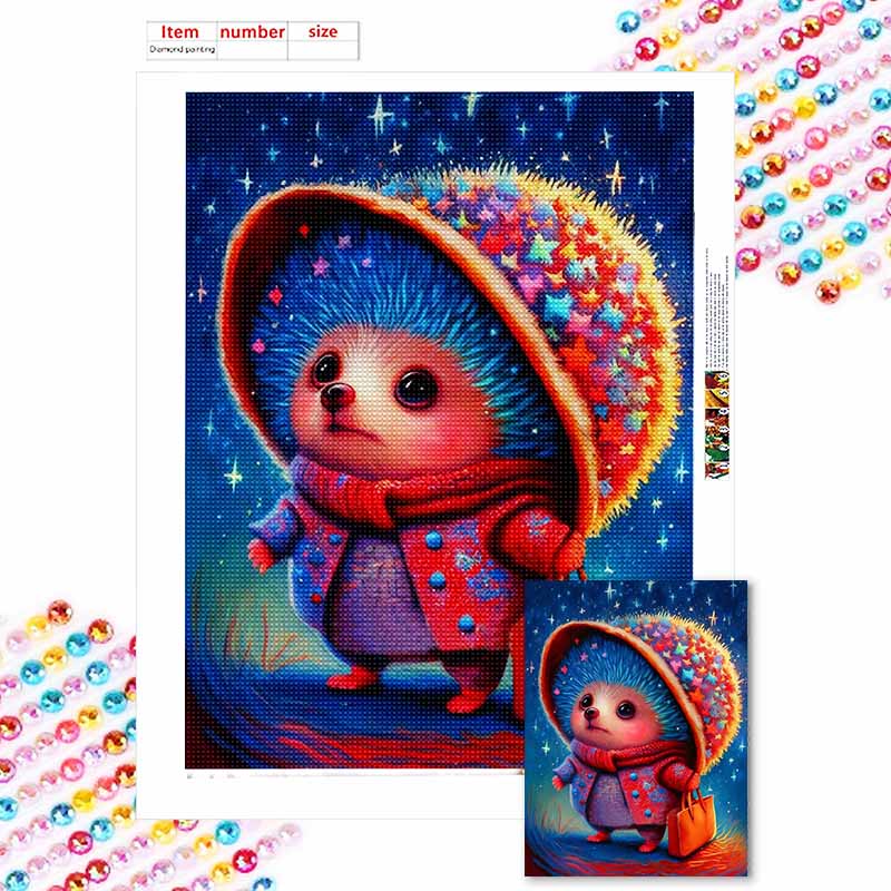 New Arrival 5D DIY Full Circle Diamond Painting "Cartoon Hedgehog" Embroidery Cross Stitch Home Decor Gift