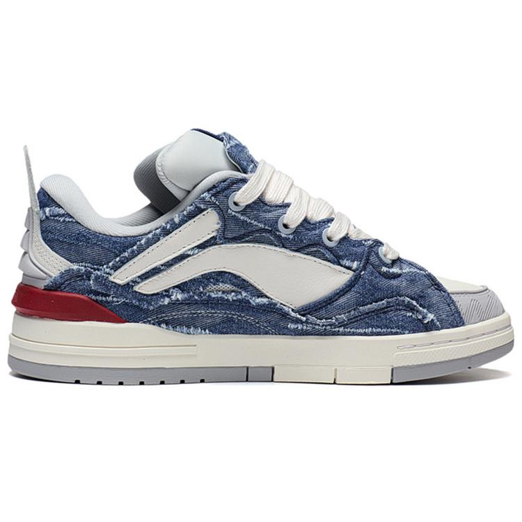 New LiNing Wave Pro GOLDEN Low Top Skateboard Shoes Men's Blue White AECS073-10