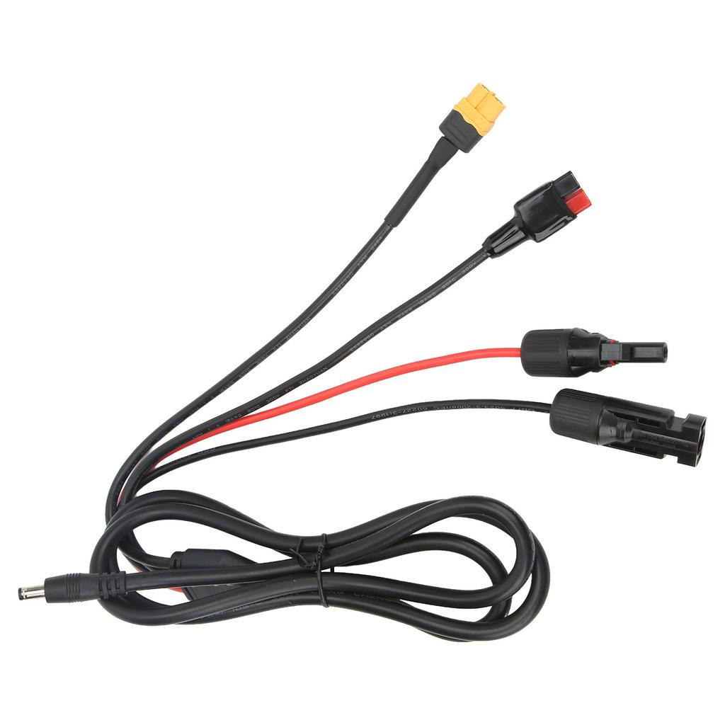 1 To 4 Solar Panel Plug To DC 5.5x2.1mm Adapter Extension Power Cable Solar Panel Charger