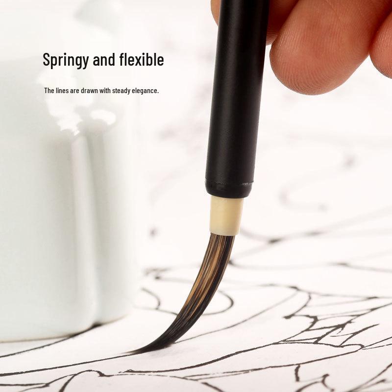 Shinjintai Brush Set: Wolf and Red Hair Brushes for Flower & Bird Freehand, Watercolor, Chinese Painting, Line Drawing, & Small Regular Script.