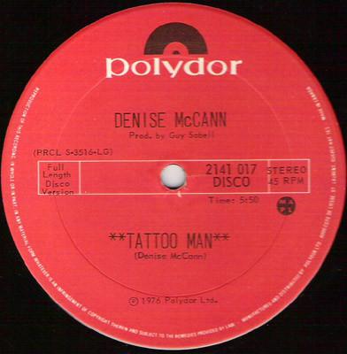 12inch Record DENISE MCCANN - Tattoo Man 2141017 Polydor 1976 Canada Soul/Funk Used
