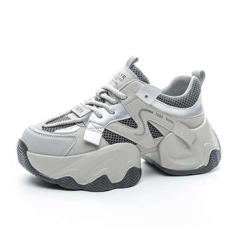 Fashion 6CM New Fashion Summer Woman Casual Shoes Sneakers For Women Platform Shoes Female Lace up Tennis Shoes chunky sneakers