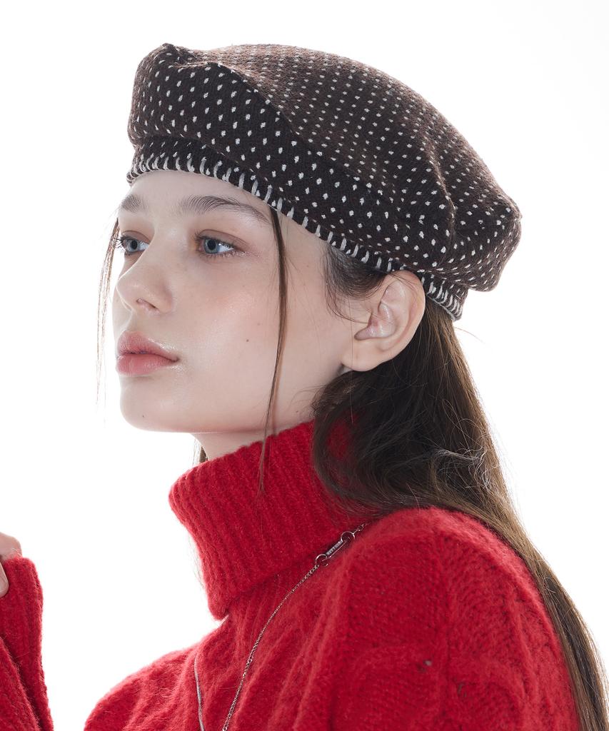 LARTIGENT L14 Cotton Candy Beret(Brown)