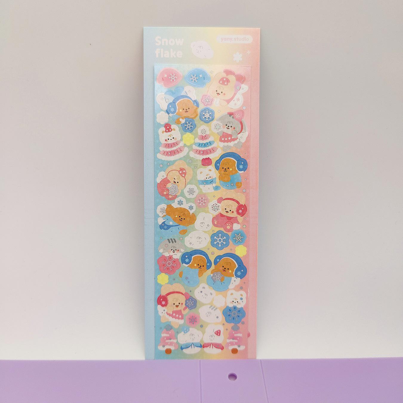 Korean Cartoon Teddy Guka Stickers: Stargazing DIY Photo Card & Laser Shiny Phone Decor.