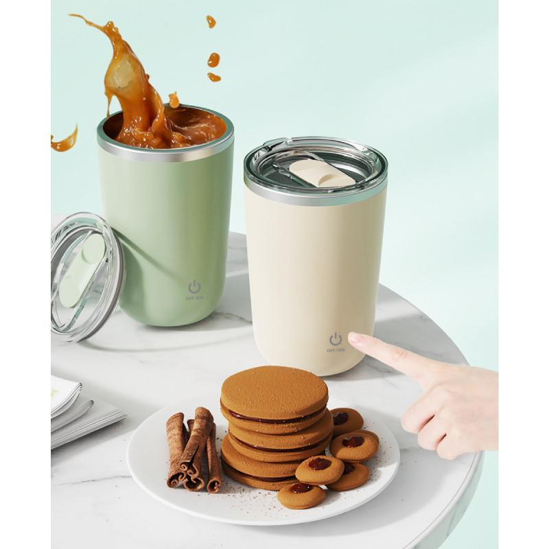 Coffee Cup 350ml Stainless Steel Automatic Stirring Mug With Magnetic Charging For Office And Home Use