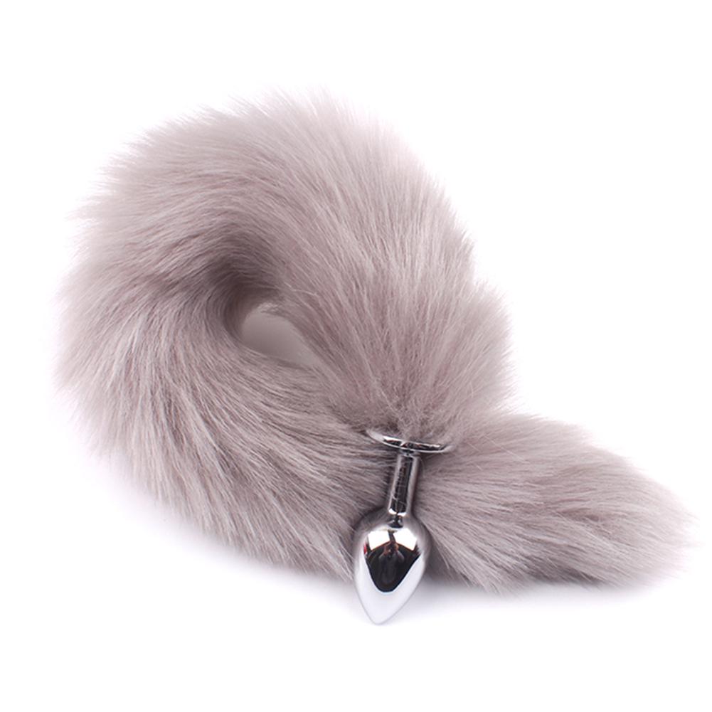 Puntos Sex Toy Adult Long Imitation Fox Hair Metal Anal Plug Cosplay Couple Flirting