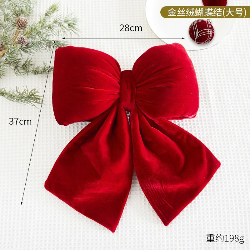 Red Velvet Bow Ornament Christmas Tree Hanging Decor Wedding Party Home Festive Decoration