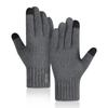 Herren Strickhandschuhe Winter Winddicht Reiten Touchscreen Handschuhe Kamel Fleece Warm Studentenhandschuhe