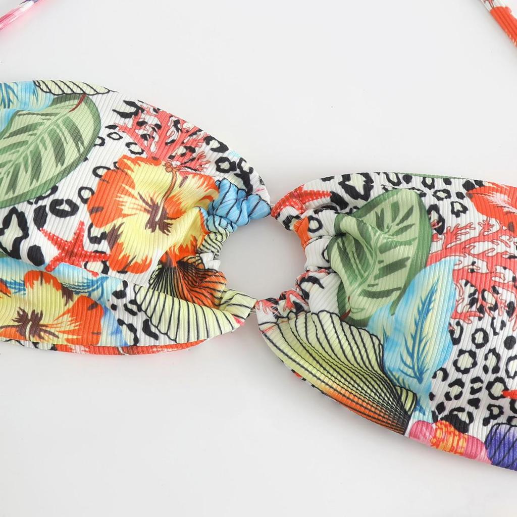 New European & American Tie-Up Bow Bikini Set: Fashionable Women's Two-Piece Swimsuit