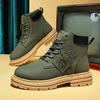 Men Shoes Fashion Motorcycle Boot Waterproof Leather Boots Spring Lace-Up Platform Boot New High Top Boots for Men Botas Hombre