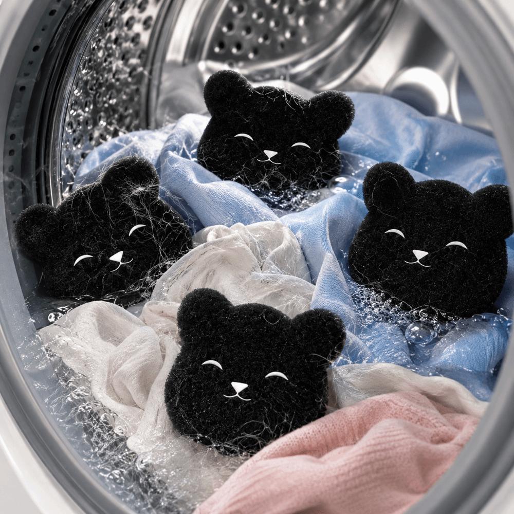 4 pcs Reusable Laundry Ball Bear Shape Cleaning Sponge Pet Hair Remover Cat Dog Hair Cleaning