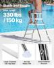 Above Ground Pool Ladder, Stainless Steel A-Frame Swimming Pool Stairs for 125 cm High Wall, 150 kg Capacity Heavy Duty Entry/Exit Steps with Secure