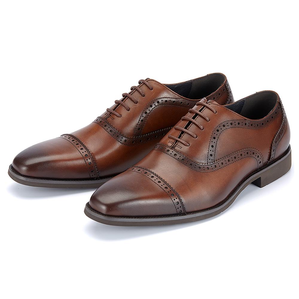 Vintage Handgefertigt Schnürschuh Präzisionsnaht Bequem Lässig Langlebig Echtleder Brogues Oxford Schuhe für Herren