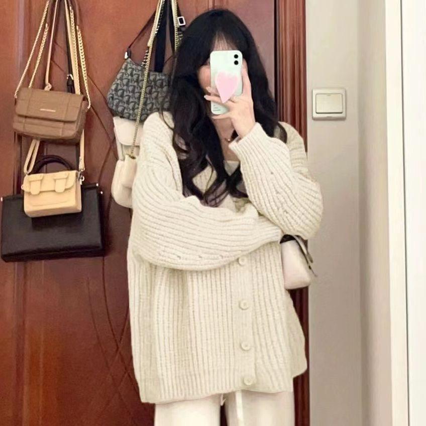 

Жіночий рожевий кардиган - М який, вільний, милий та затишний в язаний светр для весни та осені L for 52-60 kg