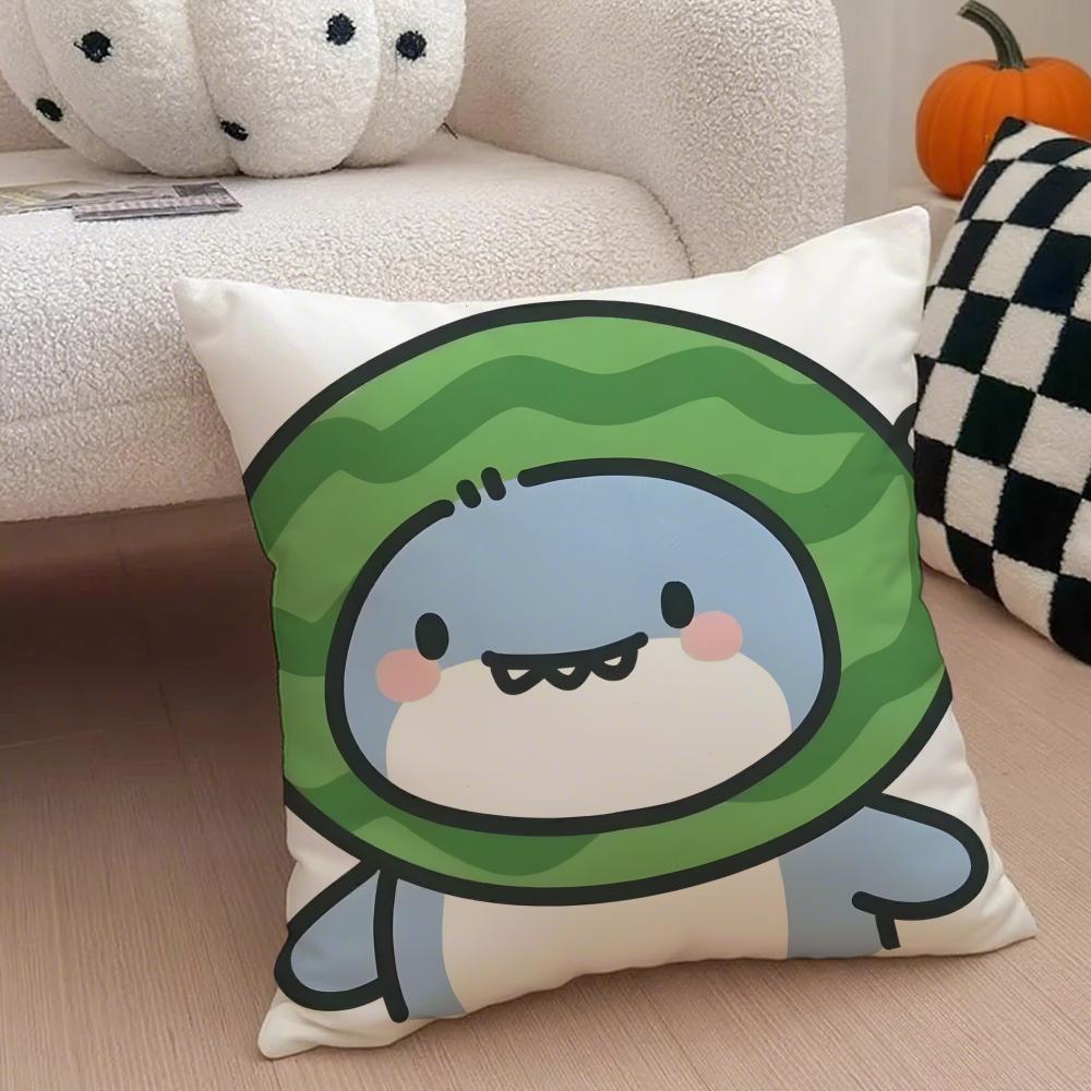 Gemütlich Cartoon Süß Haie Monster Bild Kissenbezug Leinen Kissenbezug Weich Atmungsaktiv Schützend Sofa Zimmer Dekoration