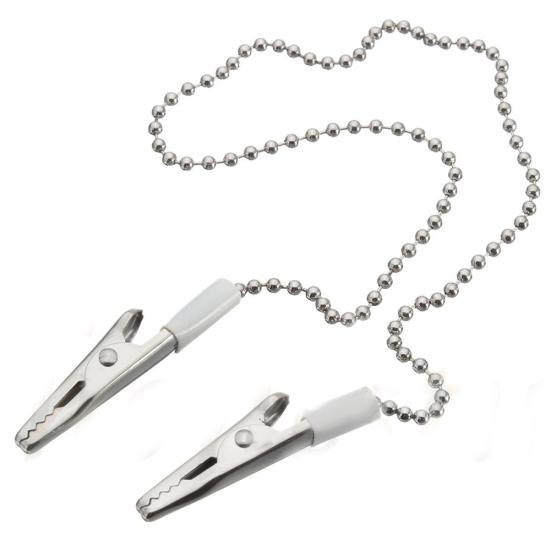 Dental Lab Bib Crocodile Clip Flexible Metal Ball Chain Durable Napkin Holder