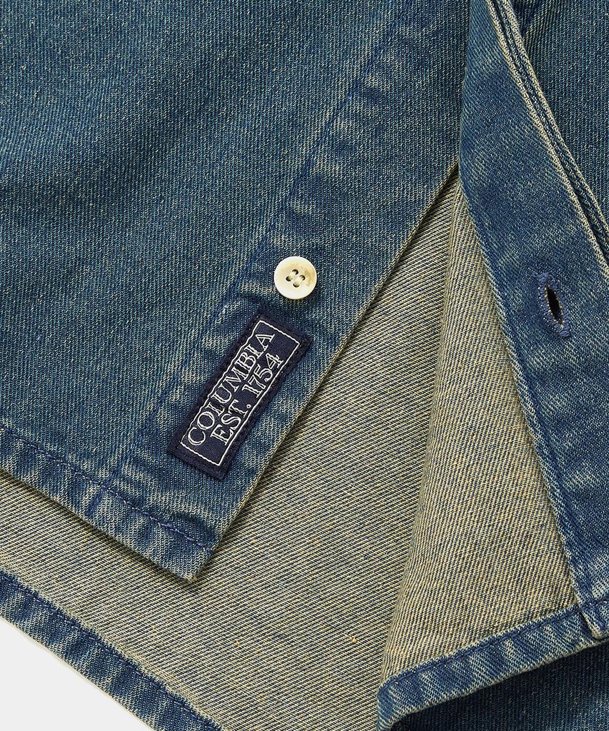 COLUMBIA UNIVERSITY Columbia Trajan Label Hidden Pocket Denim S/S Shirts Midnight Denim