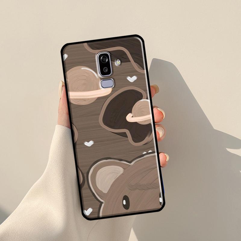 Brown Cartoon Cute Bear Case For Samsung Galaxy J3 J5 J7 2017 A3 A5 J1 2016 J4 J6 Plus A6 A7 A8 A9 J8 2018 Coque