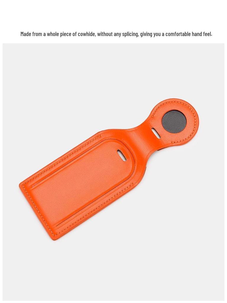 Genuine Leather Luggage Tag & Apple AirTag Tracker: Identify Bags with Style