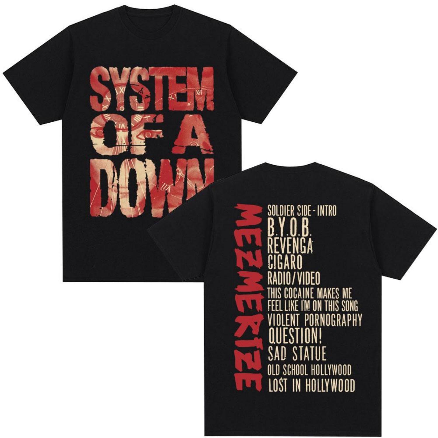 

Футболки з альбомом System of A Down Mezmerize, рок-група, хіп-хоп, Хараджуку, вінтажна готична футболка, чоловічі, жіночі, бавовняні оверсайз футболки XXXXXL чорний