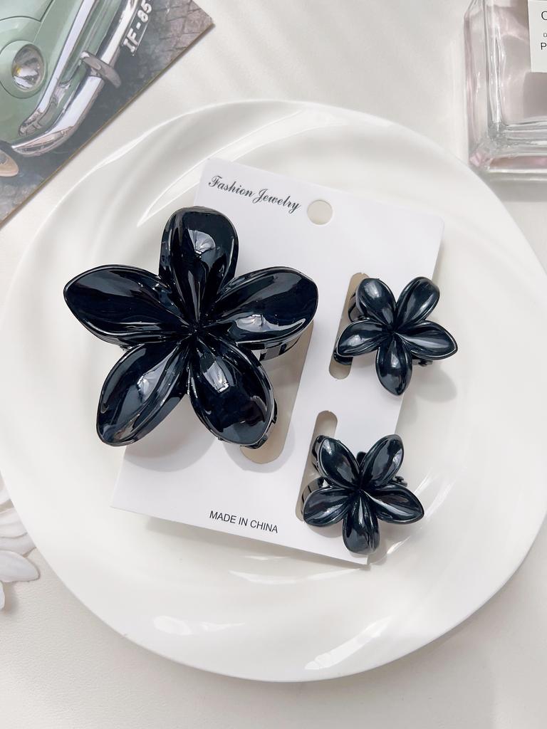 3 Pcs Hawaiian Hair Claw Clip for Women,Flower Marble Vein Hairpin Barrette Summer Vacation Beach Cute Fashion Hair Accessories