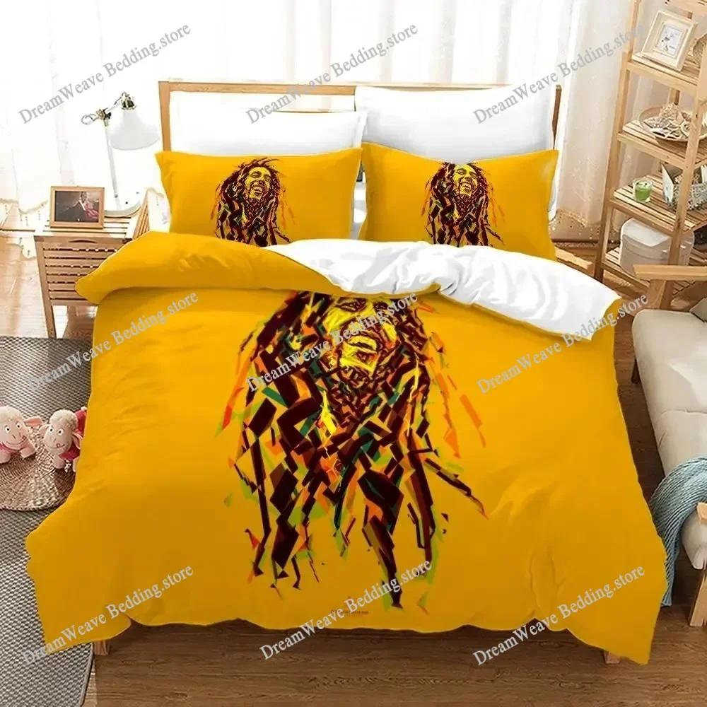 3D Print Bob Marley Duvet Cover Sets Music Legends Jamaica Singer Comfortable Bedspreads Queen King Size Polyester Bedding Sets9